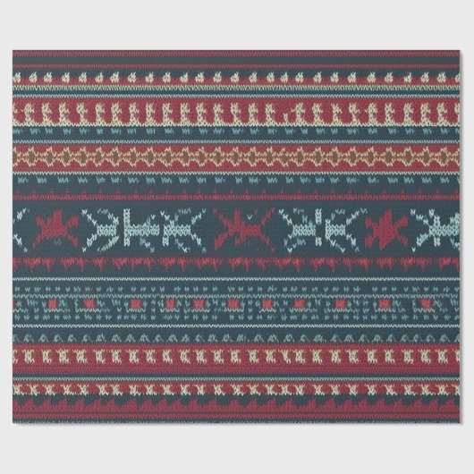 Gaudy Ugly Christmas Sweater Design Geschenkpapier (Flach)