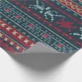 Gaudy Ugly Christmas Sweater Design Geschenkpapier (Ecke)