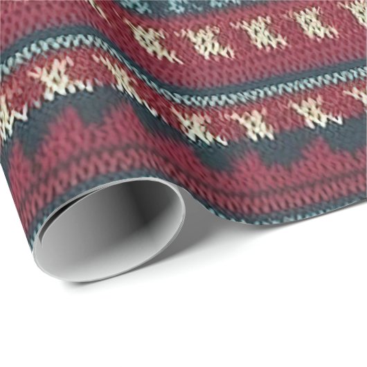Gaudy Ugly Christmas Sweater Design Geschenkpapier (Rolleneckpunkt)