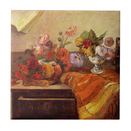 Gaugin - Pots und Bouquets leben noch Fliese (Vorderseite)