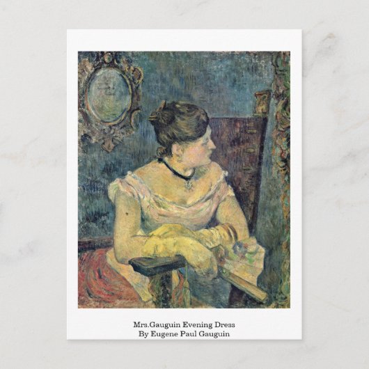 Gauguin Abend Dress by Eugene Paul Gauguin Postkarte (Vorderseite)