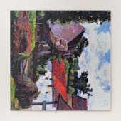 Gauguin - Bauernhof in Osny, Kunstmalerei Puzzle (Horizontal)