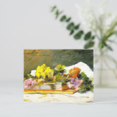 Gauguin - Blume und Bücher Postkarte (Stehend Vorderseite)