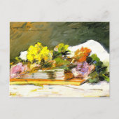 Gauguin - Blume und Bücher Postkarte (Vorderseite)