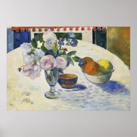 Gauguin - Blume und Obstschale in Tabelle 1894 Poster (Vorne)