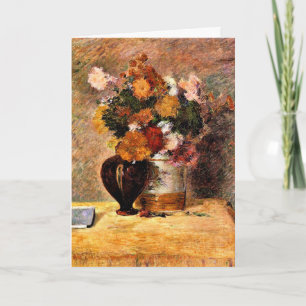 Gauguin - Blumen und japanisches Buch Karte