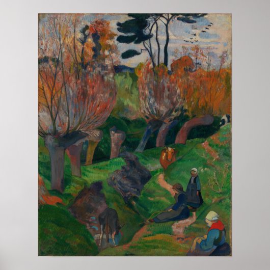 Gauguin - Bretagne, Frauen und Kühe 1889 Poster (Vorne)