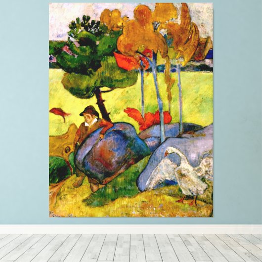 Gauguin - Bretonischer Junge in einer Landschaft Leinwanddruck (Insitu (Holzboden))