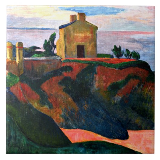 Gauguin - Das Haus in Pan-Du Fliese (Vorderseite)