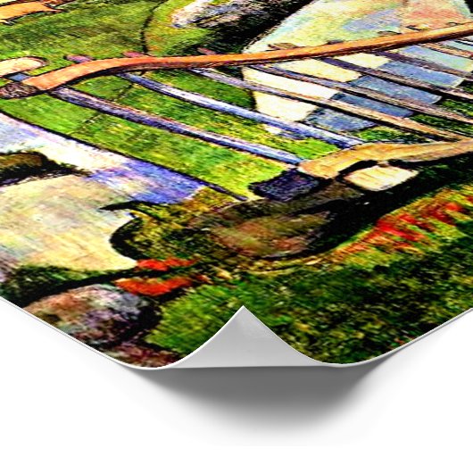 Gauguin - Das Holztor, der Schweinehalter Poster (Ecke)