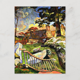 Gauguin - Das Holztor, der Schweinehalter Postkarte