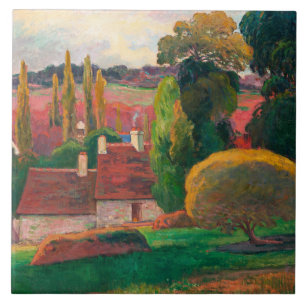 Gauguin - Ein Bauernhof in der Bretagne Fliese