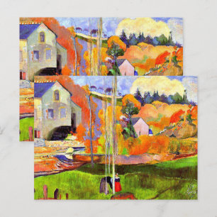 Gauguin - Eine bretonische Landschaft-Davids Mühle Postkarte