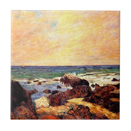 Gauguin - Felsen und Meer, feine Kunst, Fliese (Vorderseite)