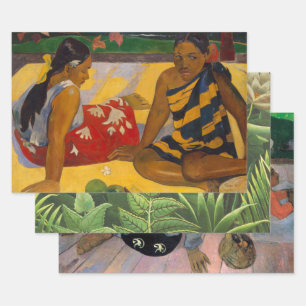 Gauguin Französisch Polynesien Tahiti Frauen Maler Geschenkpapier Set