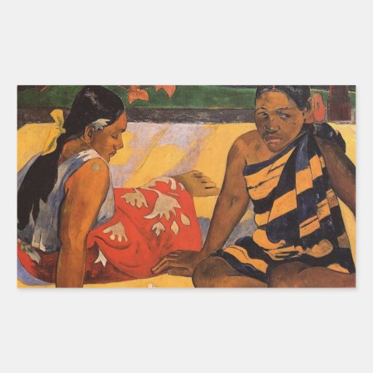 Gauguin Französisch Polynesien Tahiti Frauen Maler Rechteckiger Aufkleber (Vorderseite)