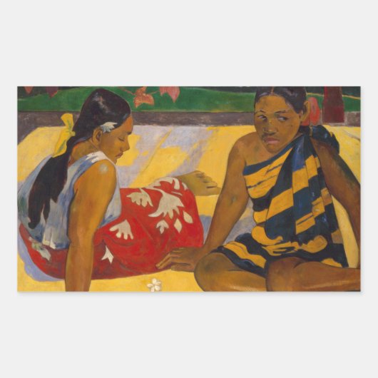 Gauguin Französisch Polynesien Tahiti Frauen Maler Rechteckiger Aufkleber (Vorderseite)
