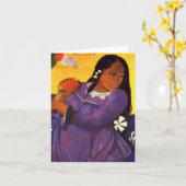Gauguin Frau mit Mango-Karte Karte (Gelbe Blume)