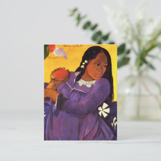 Gauguin Frau mit Mango-Postkarte Postkarte (Stehend Vorderseite)