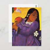 Gauguin Frau mit Mango-Postkarte Postkarte (Vorne/Hinten)