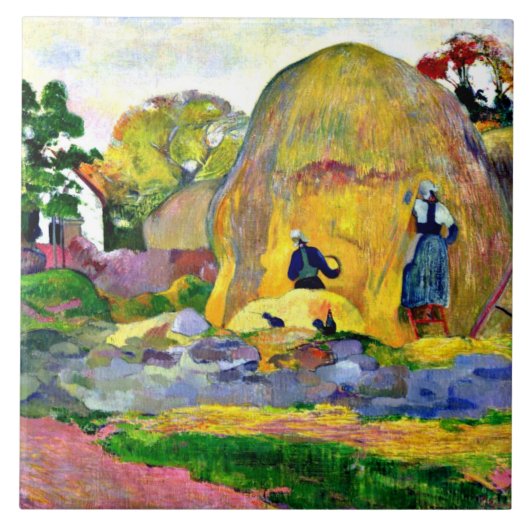 Gauguin - Goldene Ernte, Gemälde von Paul Gauguin. Fliese (Vorderseite)