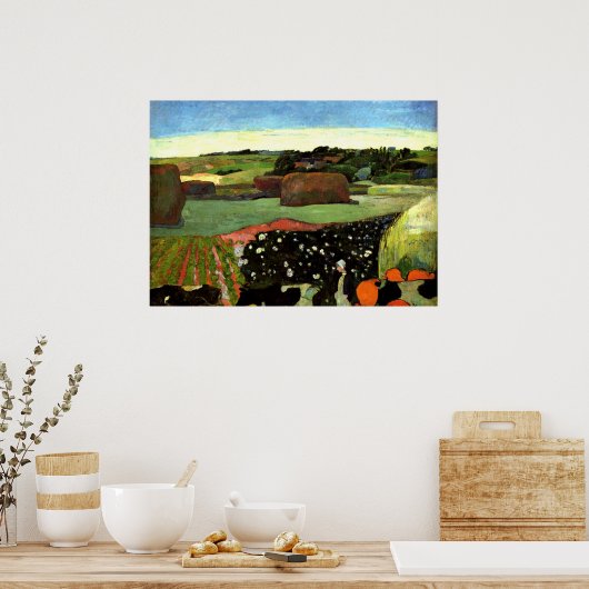 Gauguin - Haystacks in Brittany, Paul Gauguin art Poster (Küche)