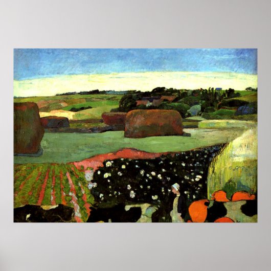 Gauguin - Haystacks in Brittany, Paul Gauguin art Poster (Vorne)