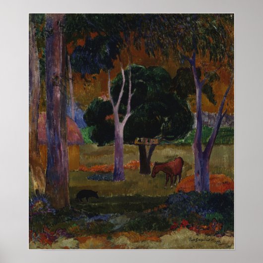 Gauguin - Hiva Oa (ein Schwein und ein Pferd) 1903 Poster (Vorne)