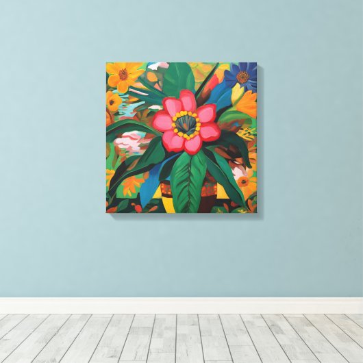 Gauguin Inspiriert Orange Green Floral Leinwanddruck (Insitu (Holzboden))