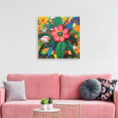 Gauguin Inspiriert Orange Green Floral Leinwanddruck (Insitu (Wohnzimmer))