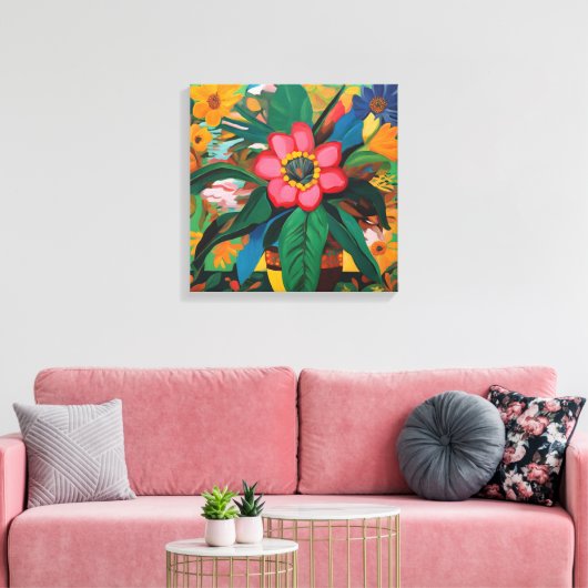 Gauguin Inspiriert Orange Green Floral Leinwanddruck (Insitu (Wohnzimmer))