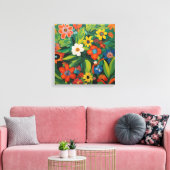 Gauguin Inspirierte weiße grüne Blüte Leinwanddruck (Insitu (Wohnzimmer))