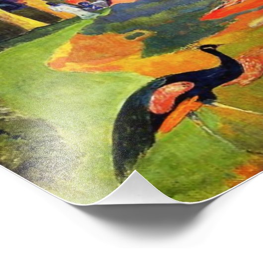 Gauguin Landscape with Peacocks Foto Print (Ecke)