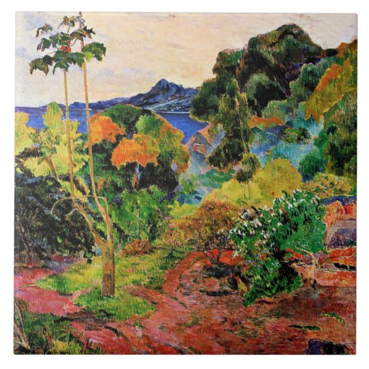 Gauguin - Landschaft auf Martinique Fliese (Vorderseite)