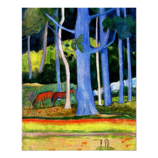 Gauguin - Landschaft mit Baumstämmen Poster (Vorderseite)