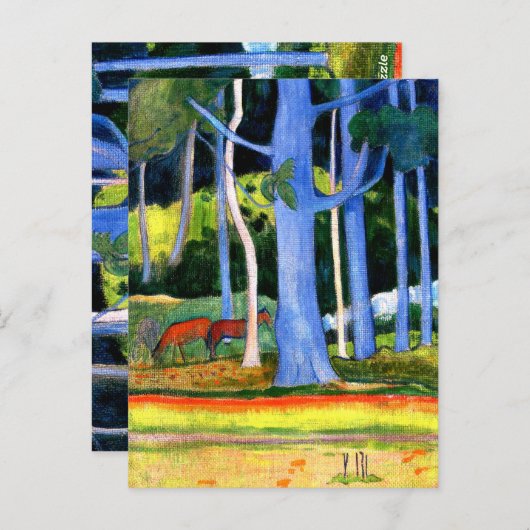 Gauguin - Landschaft mit Baumstämmen Postkarte (Vorne/Hinten)