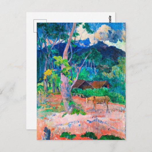 Gauguin, Landschaft mit einem Pferd Postkarte (Vorne/Hinten)