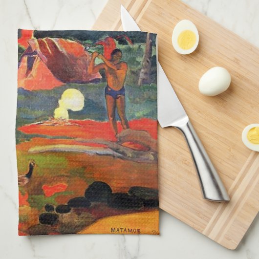 Gauguin Landschaft mit Peacocks Küchentuch (Viertel Falte)