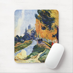 Gauguin Les Alyscamps, Baumweg Kirchenlandschaft Mousepad