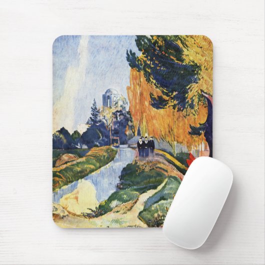 Gauguin Les Alyscamps, Baumweg Kirchenlandschaft Mousepad (Mit Mouse)