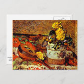 Gauguin - Mandolina und Blume-1883 Postkarte (Vorne/Hinten)