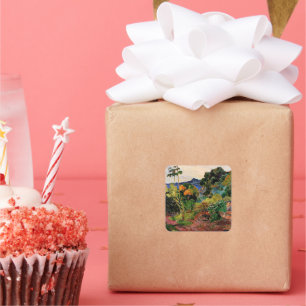 Gauguin - Martinique Landschaft Quadratischer Aufkleber