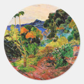 Gauguin - Martinique Landschaft Runder Aufkleber (Vorderseite)