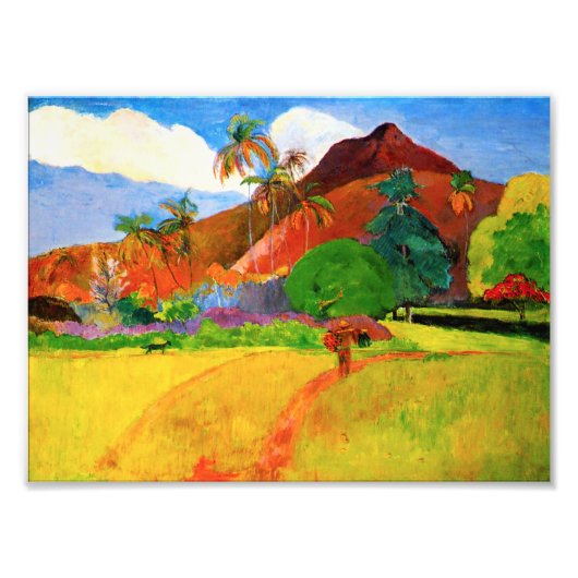 Gauguin Mountains in Tahiti Foto Print (Vorne)