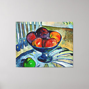 Gauguin - Obstschale auf einem Gartenstuhl Leinwanddruck