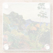 Gauguin - Poster für tropische Vegetation Glasuntersetzer (Rückseite)