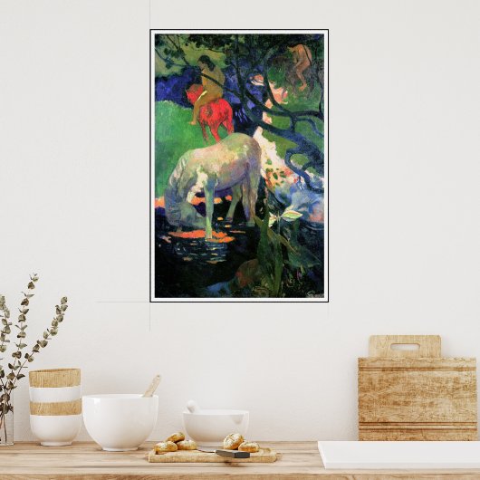Gauguin Poster Print : Das Weiße Pferd (Küche)