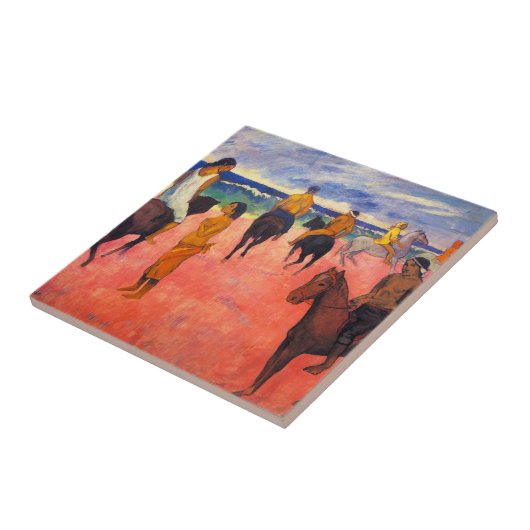 Gauguin Reiter auf der Strand-Fliese Fliese (Seite)