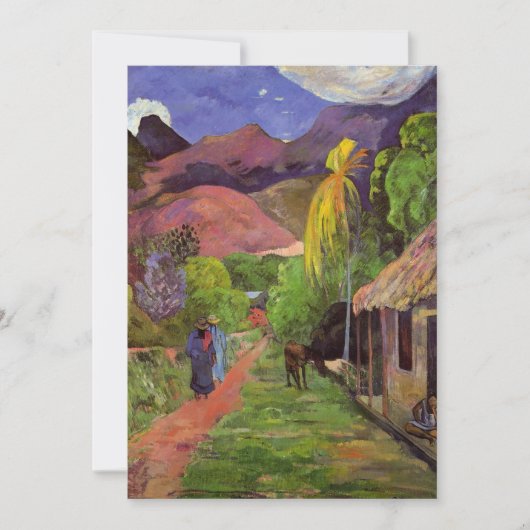 Gauguin - Road in Tahiti Feiertagskarte (Vorderseite)
