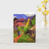 Gauguin Road in Tahiti Note Card Karte (Gelbe Blume)